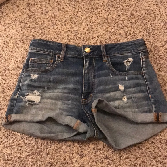 High Rise Shortie American Eagle Jean Shorts - Picture 1 of 4